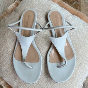Gianvito Rossi White Flat Sandals T-Strap